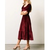 image:imageRVivimos Womens Velvet Square Neck Smocked Midi Dress FallWinered