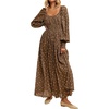 image:imageRVivimos Chiffon Elastic Empire Waist Maxi Dress for WomenBrown