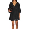 image:imageRVivimos Womens Fall Velvet Loose Tunic Mini Dress 34 SleeveBlack