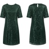 image:imageRVivimos Sparkly Sequin Loose Mini Party Dresses for WomenDark Green
