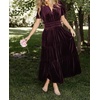 image:imageRVivimos Womens Fall Winter Velvet Elastic Waist Maxi DressMaroon