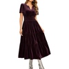 image:imageRVivimos Womens Fall Winter Velvet Elastic Waist Maxi DressMaroon